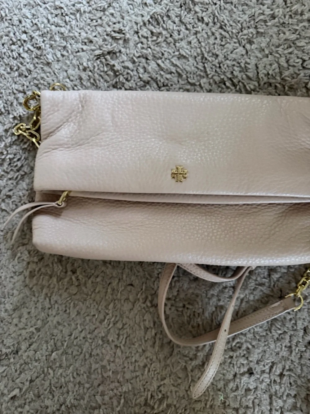 Tory Burch Blush Pink Pebbled Leather Chain Crossbody - Picture 2 of 5